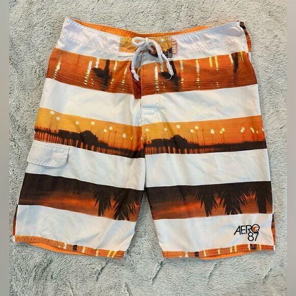 Aeropostale Aero 87 Men's Size 36 Board Shorts Swim Beach Tropical Shorts - Picture 1 of 10